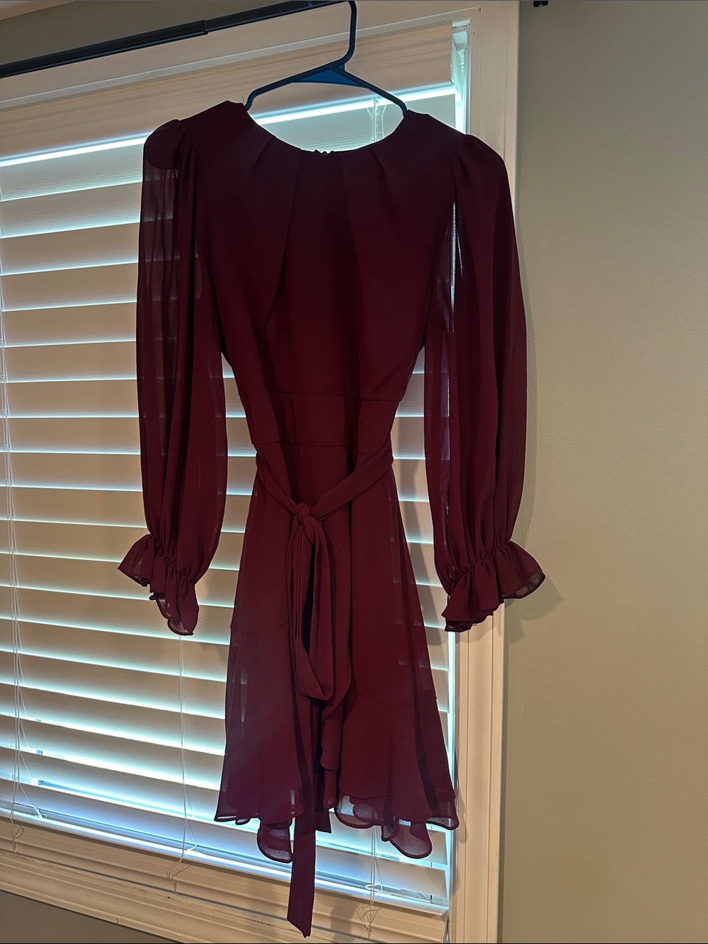 B Darlin Burgundy Long-Sleeve Dress - Picture 2 of 2